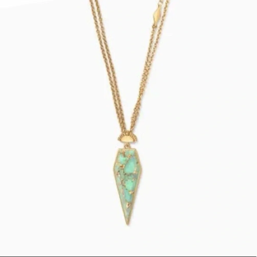 Stella & Dot | GOLD + Aqua Blue 3-in-1 Versatile Winona Layer Necklace - Picture 7 of 9